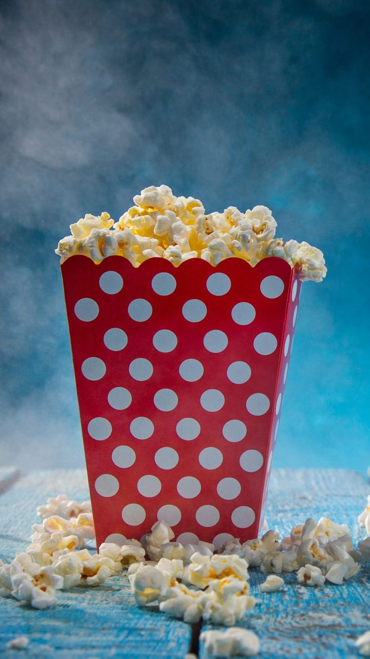 Popcorn in a red cinema box