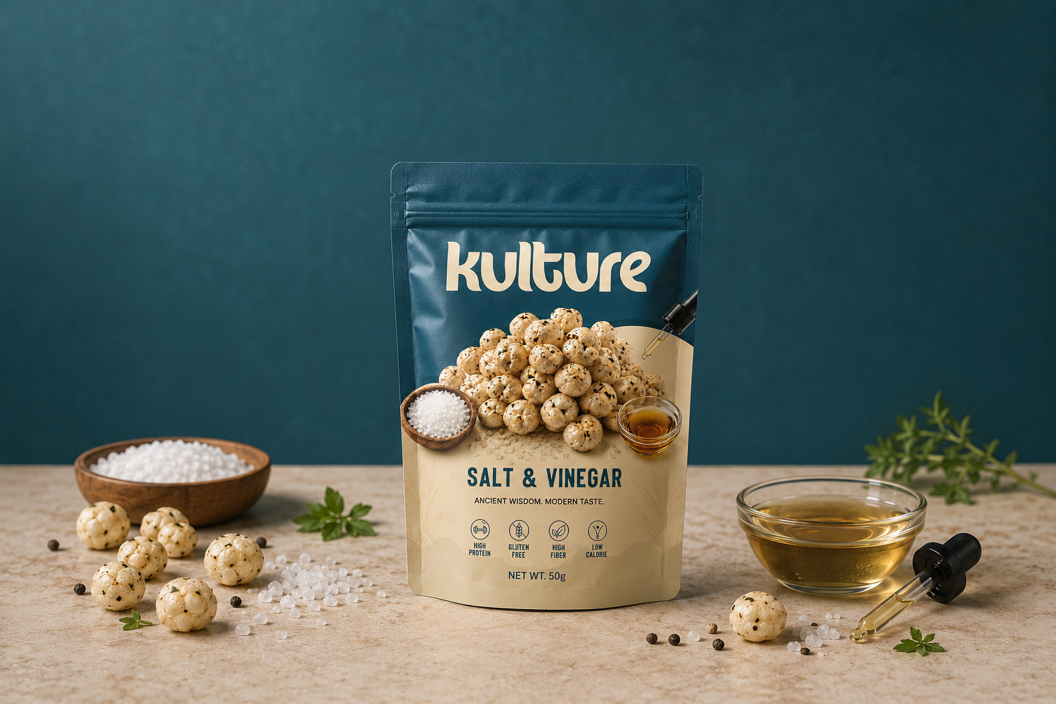 KULTURE Salt & Vinegar roasted foxnut pack